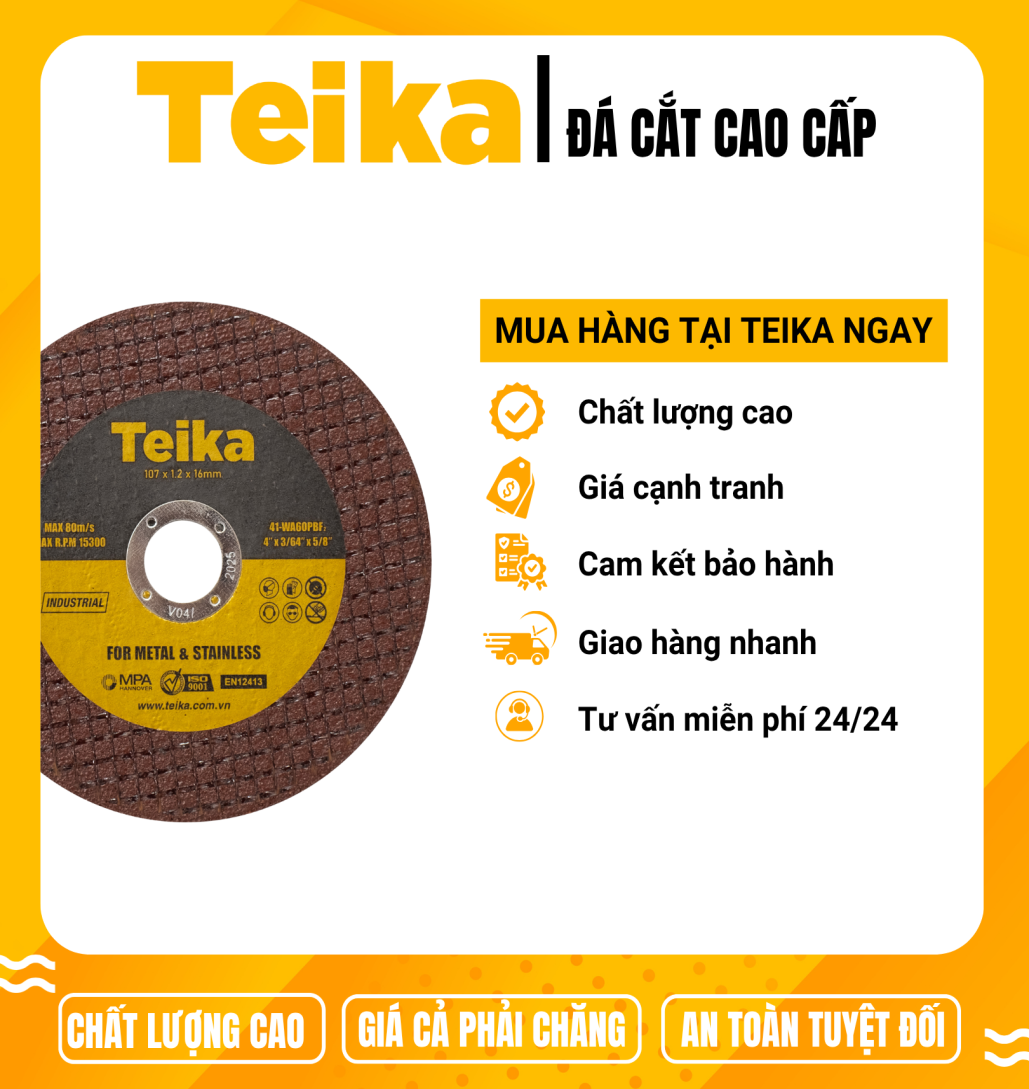 Đá cắt kim loại Teika 107 màu đỏ